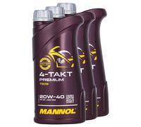 Huile Moteur 4-Temps Premium 20W40 API SN MANNOL 3x1L Pour MUZ MZ Victory Yamaha