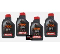 Huile Moteur 4L Motul 7100 4T 15W50 JASO MA2 API SP 100% Synthétique Moto
