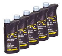 Huile Moteur 5 X 1 Litre Mannol Longue Vie 508 509 SAE 0W20 Api Sp Acea C5 VW