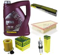 Huile moteur 5L mannol Diesel Tdi 5W-30 + Mann-Filter pour BMW X1 E84 Sdrive