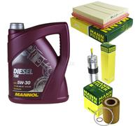 Huile moteur 5L mannol Diesel Tdi 5W-30 + Mann - Filtre Luft pour BMW 1er F20