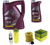 Huile moteur 6L mannol Diesel Tdi 5W-30 + Mann - Filtre Luft pour BMW 5er F10