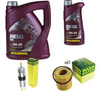 Huile moteur 6L mannol Diesel Tdi 5W-30 + Mann - pour BMW 3er de Touring E91