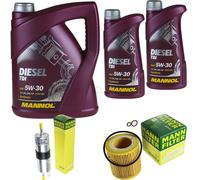 Huile moteur 7L mannol Diesel Tdi 5W-30 + Mann - pour BMW 3er de Touring E91