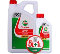 Huile Moteur - CASTROL GTX - 5W-30 C4 - 5L+1L - Offre spéciale