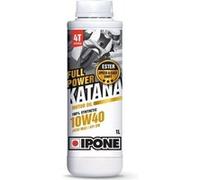 IPONE - Huile Moteur Moto 4 Temps 10W40 Full Power Katana - 100% Synthétique- Boite de Vitesses plus Onctueuse - Passages de Vitesses plus Rapides - Performances Maximales du Moteur -1L