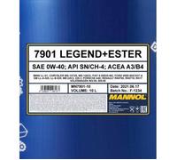 MANNOL Huile moteur LEGEND+ESTER 0W-40 Huile synthétique huile ACEA A3/B4 API CH-4 API SN 10 L Compatible avec VW Golf 7 3/5 portes 5G1, BQ1, BE1, BE2 Golf 4 3/5 portes 1J1 Golf 5 3/5 portes 1K1, BMW