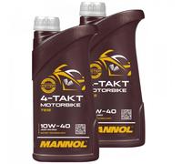 Moto Huile Moteur 4-Takt SAE 10W-40 Mannol Api Sl 2x 1 Litre D'Huile de