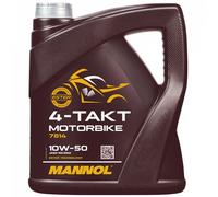 Mannol 4-Takt Moto SAE 10W-50 Huile de Moto Jaso Ma, Jaso MA2, 4 Litre
