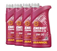Huile Moteur MANNOL 7917 Energy Formula C4 5W-30 ACEA C4, MB 226.51, 4x1 Litres