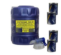 Huile moteur Mannol Extreme 5W-40 4x Additif de rinçage Motor Flush, 20 L