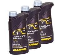 Huile Moteur MANNOL Longlife 508 509 SAE 0W20 API SP ACEA C5 3 L
