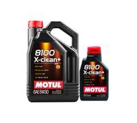 Huile moteur Motul 8100 X-Clean+ 5W-30, 6 litres (1 x 5 Lt + 1 x 1 lt)