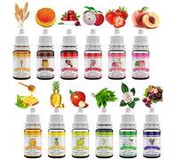 Huile parfumée de savon - Lot de 12 savons liquides parfumés pour la fabrication de bombes de bain, fournitures de fabrication de savon, Slime - Concentré de qualité alimentaire pour cosmétiques, art, artisanat - 10 ml chacun