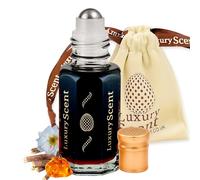Huile parfumée Hajer Aswad Roll-On 6 ml - Attar arabe longue durée sans alcool - Parfum unisexe de qualité supérieure avec des notes boisées d'ambre musquée profonde pour homme et femme par Luxury