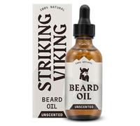 Huile pour barbe Striking Viking pour hommes - Après-shampooing naturel à base d'huile d'amande, d'arbre à thé, d'argan et de jojoba pour favoriser la pousse (60 ml (Pack of 1), Sans parfum)