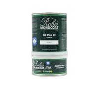 Huile pour bois Rubio Monocoat 14 m² - Miel | Oil Plus 2C | Huile de lin pour bois écologique à séchage rapide pour l'intérieur, avec accélérateur (partie B) | Protecteur | 350 ML