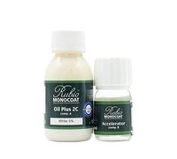 Huile pour bois Rubio Monocoat 5 m² - Blanc 5% | Oil Plus 2C | Huile de lin pour bois écologique à séchage rapide pour l'intérieur, avec accélérateur (partie B) | Protecteur | 130 ML