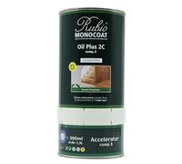 Huile pour bois Rubio Monocoat 52 m² - Heure Dorée | Oil Plus 2C | Huile de lin pour bois écologique à séchage rapide pour l'intérieur, avec accélérateur (partie B) | Protecteur | 1,3L