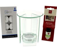 Huile pour brûleur aromatique ou cire fondue - y compris huile parfumée à la citronnelle 10 ml et 8 bougies chauffe-plat