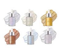 Huile pour le corps pailletée,Huile pour le corps pailletée | Huile corporelle éclat 30 ml | Surligneur liquide pour le corps, huile de maquillage longue durée, 6 couleurs brillantes, liquide doré pai
