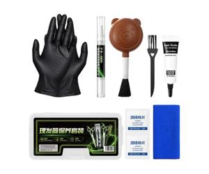 Huile pour tondeuses à cheveux Avec Gants Serviette Brosse Action | Kit d'Entretien Graisse Tondeuse Pour Barbier Salon Salle de Bain Maison Hôtel Spa École Théâtre
