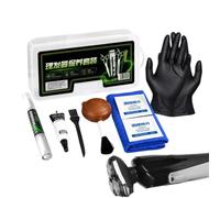 Huile pour Tondeuses Cheveux Barbe avec gants, serviette, inodore, | Kit d'Entretien Graisse Tondeuse Pour Barbier Salon Salle de Bain Maison Hôtel Spa École Théâtre