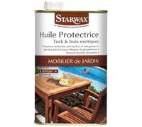STARWAX - Huile Protectrice pour Mobilier de Jardin en Bois - Nourrit - Protège - Résiste à l'eau et aux UV - Protège Contre Les Taches et Graisses - Incolore -Fabriqué en France - 1l - Jusqu'à 15m²