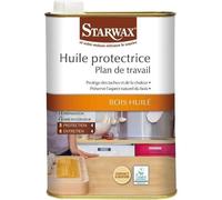STARWAX - Huile Protectrice Plan de Travail- Nourrit en Profondeur-Protèges des Taches et de la Chaleur- Apte au Contact Alimentaire -Mat Incolore- Sec au Toucher en 30 min -Fabriqué en France - 500ml