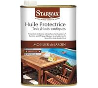 Starwax Huile protectrice mobilier de jardin en bois – Incolore, nourrit, résiste eau et UV – 500 ml