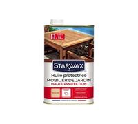 STARWAX Huile Protectrice Teck & Bois Exotiques pour Mobilier de Jardin - 1L - Idéal pour Nourrir en Profondeur, Préserver du Dessèchement et du Grisaillement, Taille unique