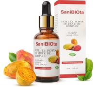 Huile Pure De Pépins De Figue De Barbarie Bio-Certifiée Ecocert Bio & Naturelle-Extra Vierge Pressée À Froid-Vitamine E Hydratante Antiâge Anticernes Antirides Soin Visage Cheveux 15ml
