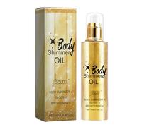 Huile Scintillante Pour Le Corps éclat Du Visage Luminisateurs Corps Maquillage Huiles Brillantes Huile Imperméable Longue Durée Hydratant Liquide Luminizer Pour Le Corps (Or, 100 ml)