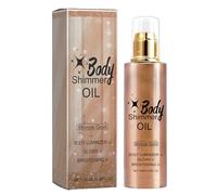 Huile Scintillante Pour Le Corps et Visage - Luminisateurs Maquillage Brillante Imperméable Longue Durée Hydratant Liquide Luminizer (Bronze Doré, 100 ml)