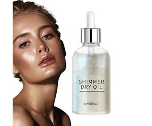 Huile Sèche Illuminatrice Pour Le Corps - Fluide Éclat & Lumière Avec Paillettes | Luminiscent Imperméable Et Non Gras Pour Visage & Corps | Idéale Pour Tenue Plage, Séance Photo & Événements Spéciaux