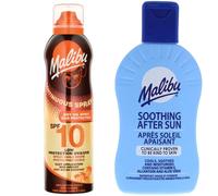 Huile sèche Malibu en aérosol SPF10 175 ml + baume après bronzage de 200 ml
