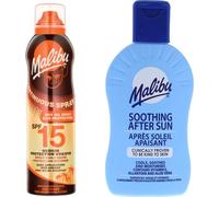 Huile sèche Malibu en aérosol SPF15 175 ml + baume après bronzage de 200 ml