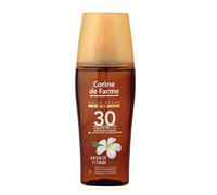 Corine de Farme - Huile Sèche Protège et Bronze SPF30 - Protection Solaire UVA UVB - Bronzage Lumineux - Formule avec Monoï de Tahiti - Clean Beauty Zéro Paraben - 150 ml - Fabriqué en France