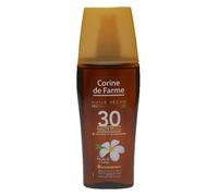 Corine de Farme - Huile Sèche Protège et Bronze SPF30 - Protection Solaire UVA UVB - Bronzage Lumineux - Formule avec Monoï de Tahiti - Clean Beauty Zéro Paraben - 150 ml - Fabriqué en France