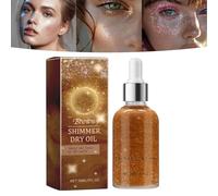 Huile sèche scintillante pour le corps, Lotion scintillante visage et corps, Maquillage tout-en-un éclat