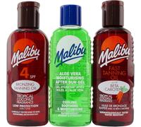 Huile Solaire Malibu Protection SPF 4, Améliore Bronzage, 3 Pack 100 ml