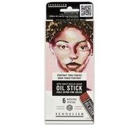 Sennelier Mini bâtonnets d'huile N130116.02 Couleurs foncées Lot de 6
