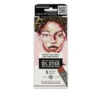 Huile Stick - Extra-Fine - Solide - Sennelier - 6 Couleurs - Portrait Tons Foncés