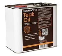 Huile Teck Furniture Clinic - Huile pour Bois d'Extérieur - Protection Meubles de Jardin - Restaure le Bois, Prévient le Dessèchement - Séchage Rapide - Finition Mate Naturelle - 2.5L