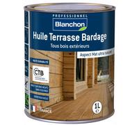 Huile terrasse bardage - tous bois - chêne moyen - 1 L BLANCHON