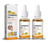 Huile Visage au Curcuma 100% Pur et Naturel - Essence éclaircissante à base d'extrait de curcuma, atténue les taches brunes, unifie le teint, anti-âge, convient à tous les types de peau