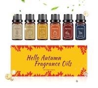 Huiles aromatiques d'automne pour le salon - Lot de 6 parfumées, mélange riche de parfums, extrait de parfum naturel | Ensemble de diffuseurs d'automne pour la création de savon avec,