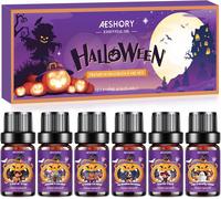 Huiles Essentielles De Halloween 6x10ml, Huiles Essentielles Aromathérapie Pour Diffuseur, Des Bonbons Ou Un Sort/Le Gentil Fantôme/Carnaval Effrayant/Le Jardin Des Zombies/La Sorcière Rouge