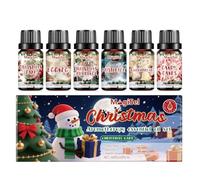 Huiles Essentielles de Noël 6x10ml, Huiles Essentielles pour Bougies et Diffuseur, Aromathérapie Maison, Parfum d'Ambiance Festif - Idée Cadeau