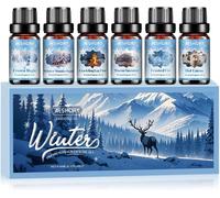 Huiles Essentielles D'hiver 6x10ml, Huile Essentielle Aromathérapie Pour Diffuseur, Magie Glacée, Chocolat Chaud, Pays Des Merveilles Hivernales, Feu De Bois Crépitant, Sapin Givré, Pull Chaud